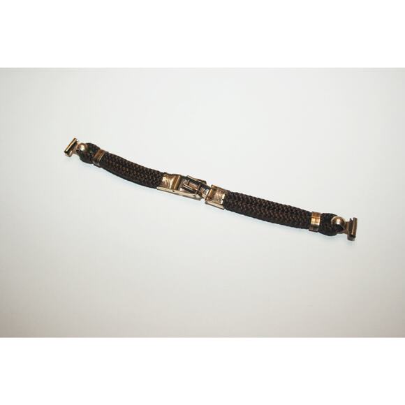 Antique Edwardian Rolled Gold Woven Human Hair Mourning Wrist Watch Band